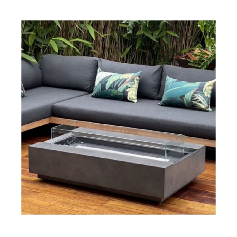 Outdoor Furniture And Fire Pit - Moderner Corten-Stahl-Gasfeuerkorb für den Außenbereich –