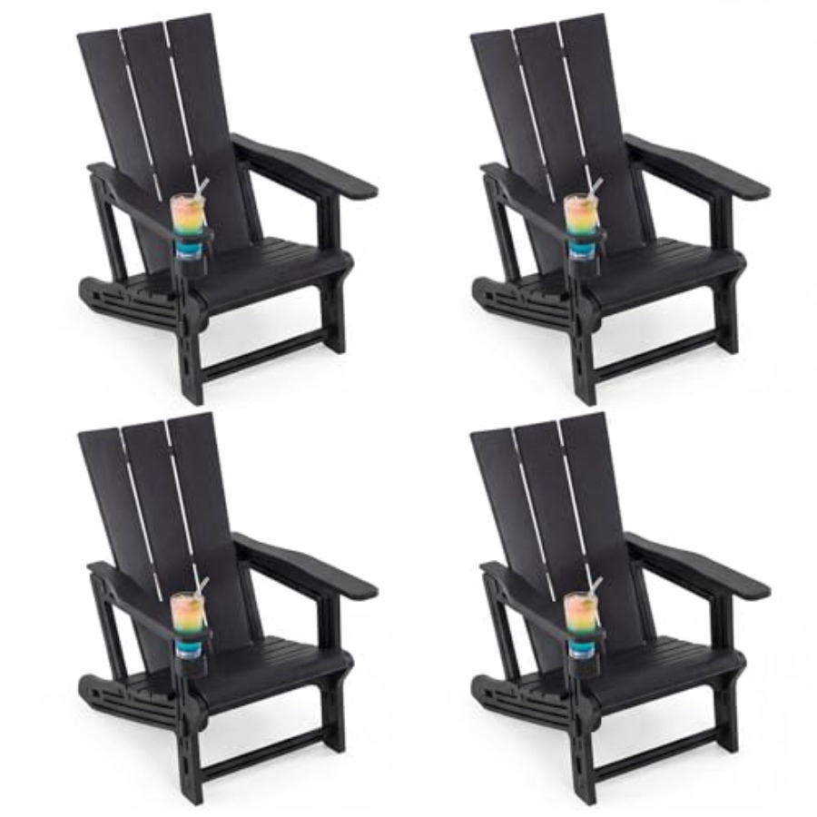 Adirondack Chair Wood - Adirondack-Stühle mit Getränkehalter für den Außenbereich,