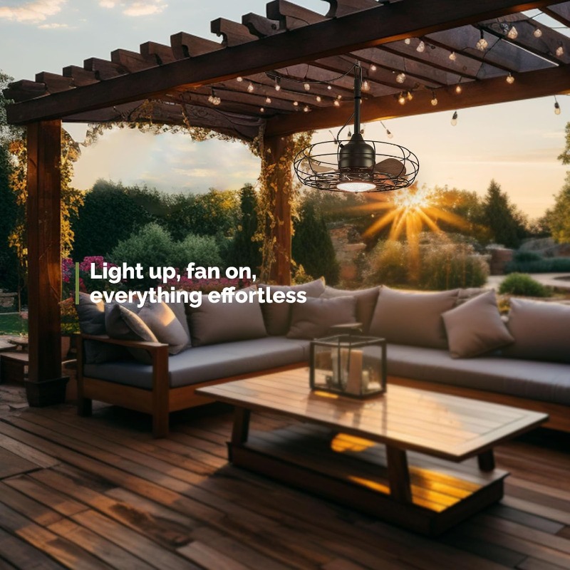 Outdoor Furniture Gazebo - Deckenventilatoren für den Außenbereich mit Licht