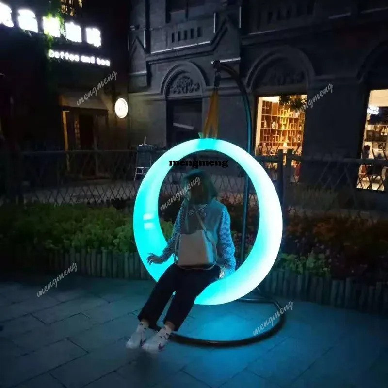 Outdoor Furniture Egg Chair - LED-Beleuchtung für Außenbereich, Villa-LED-Außenmöbel, Kissen, Hängematte,