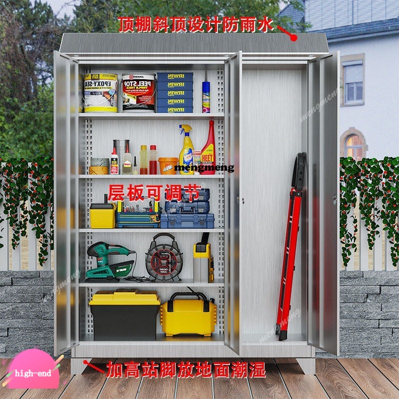 Outdoor Furniture Italian - R134 Italienischer Edelstahl-Außenlagerschrank, Nordischer Balkon-Wasserdichter und
