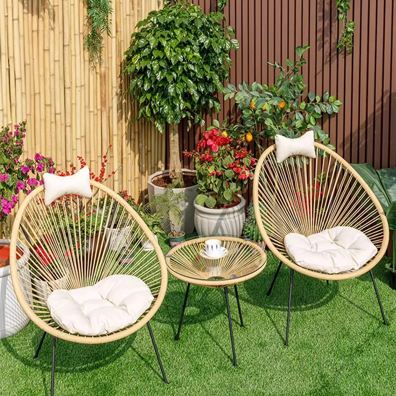 Outdoor Furniture Italian - Retro-Rattan-Gartenmöbel-Sets, wasserdichte Designer-Gartenmöbel-Sets im italienischen Stil