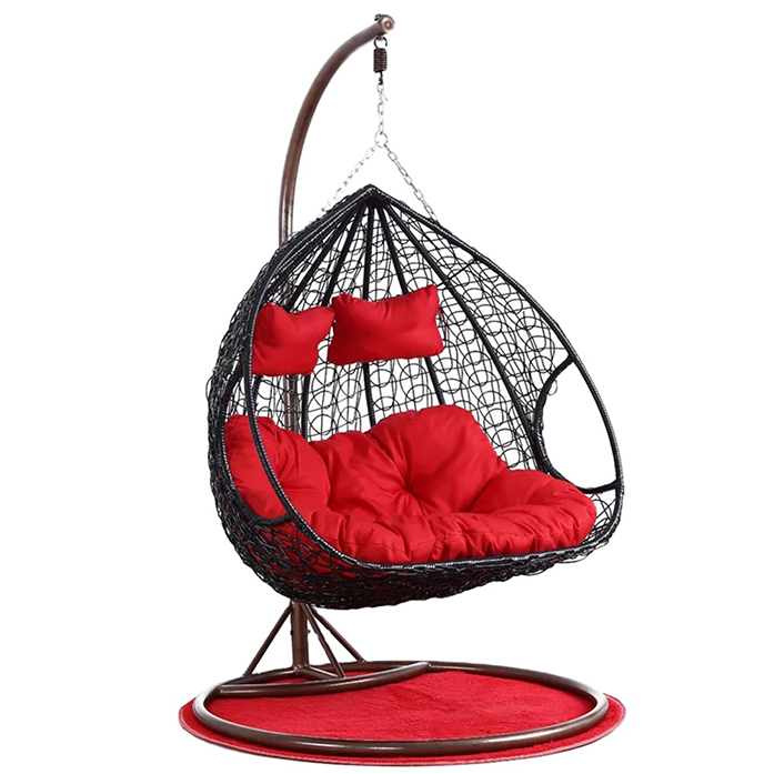 Outdoor Furniture Egg Chair - Eiförmiger Rattan-Korbgeflecht-Camping-Schaukel im Freien, Gartenschaukel, Terrassenüberdachung,