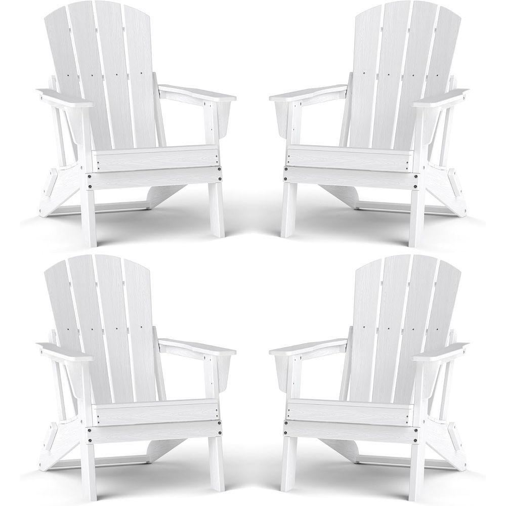 Adirondack Chair Wood - Tragbares weißes HDPE Adirondack-Stuhl-Set für den