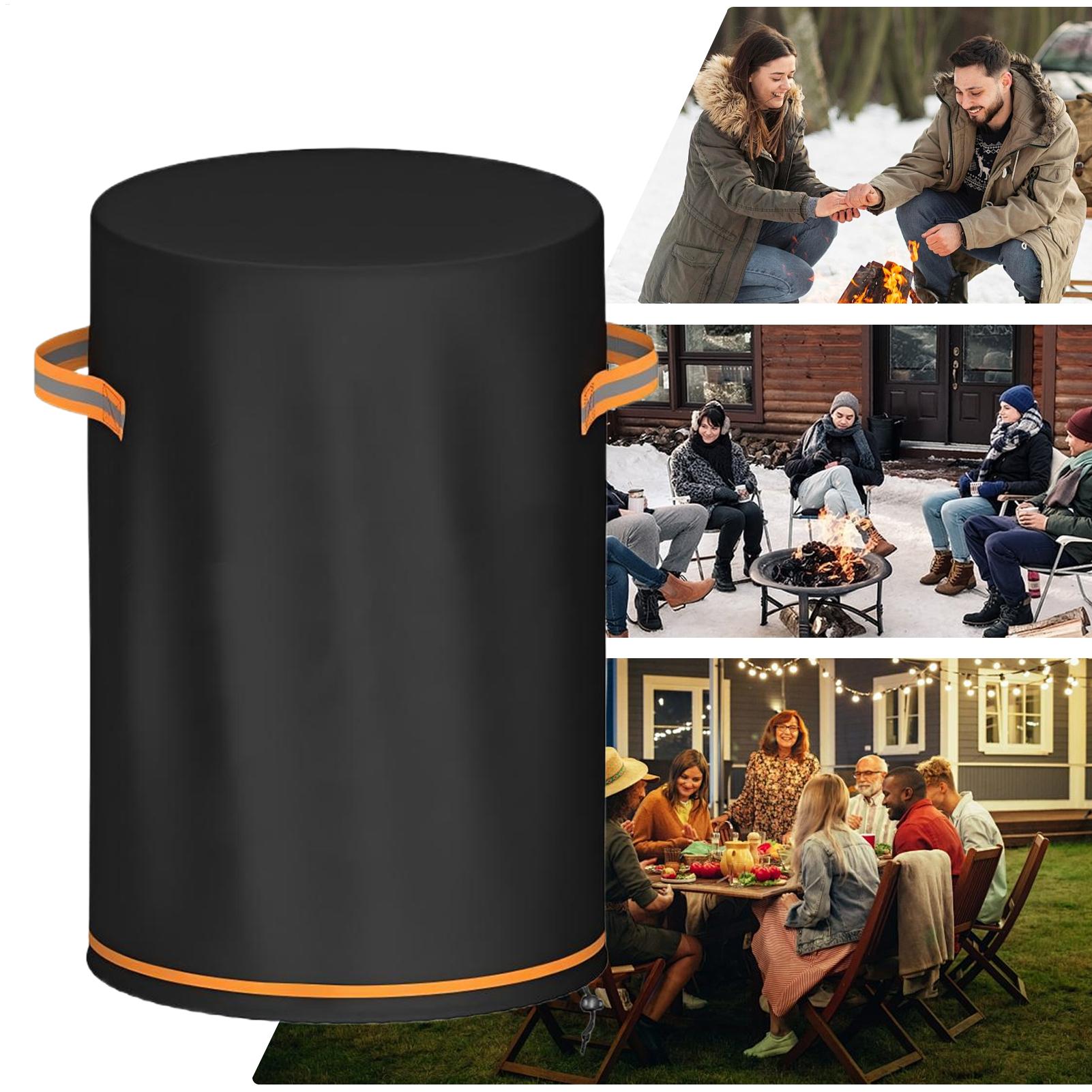 Outdoor Furniture And Fire Pit - Feuerstellen-Säulenabdeckung, robust, wasserdicht, Outdoor-Möbelschutz, Feuersäulen-Abdeckung für
