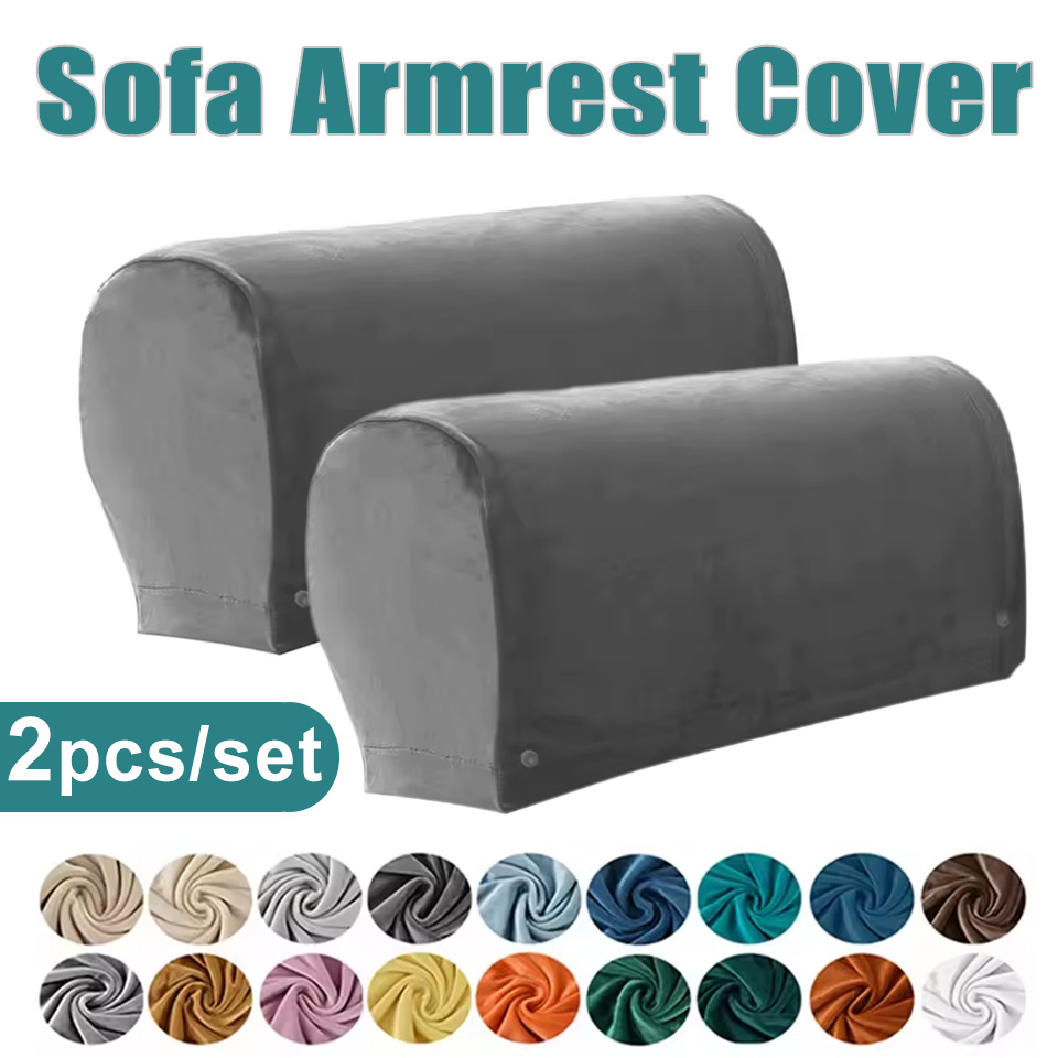 Outdoor Furniture Recliner Set - 2-teiliges Set Samt-Sofa-Armlehnenbezug Rutschfester Dehnbarer Couch-Armlehnen-Schutz