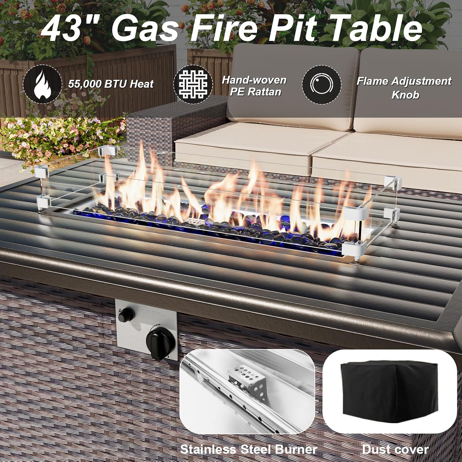 10-teiliges Outdoor-Sofa-Set m – Outdoor Furniture And Fire Pit Bewertung und Preis