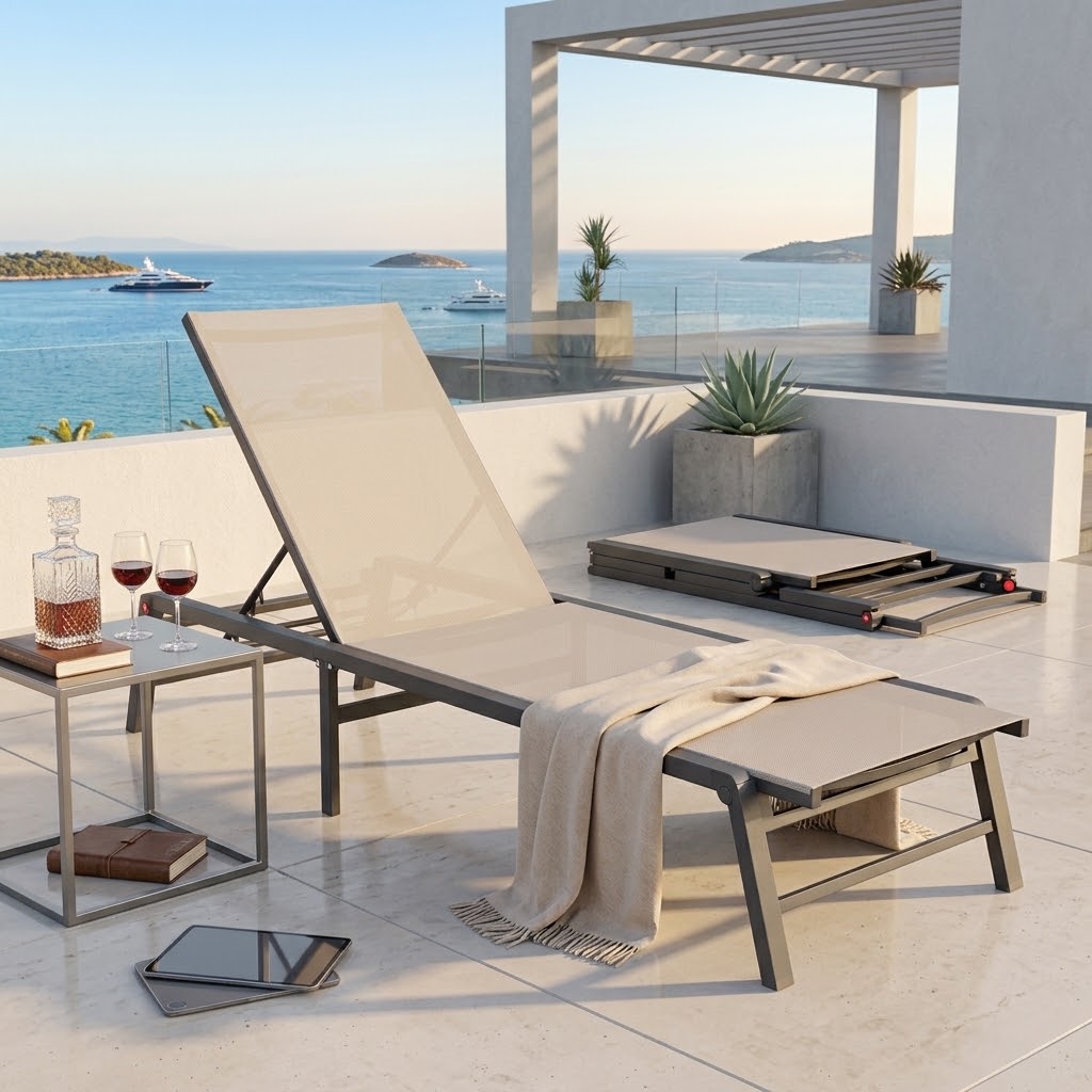 Klappbare Sonnenliege, Alumini – Outdoor Furniture Recliner Set Bewertung und Preis