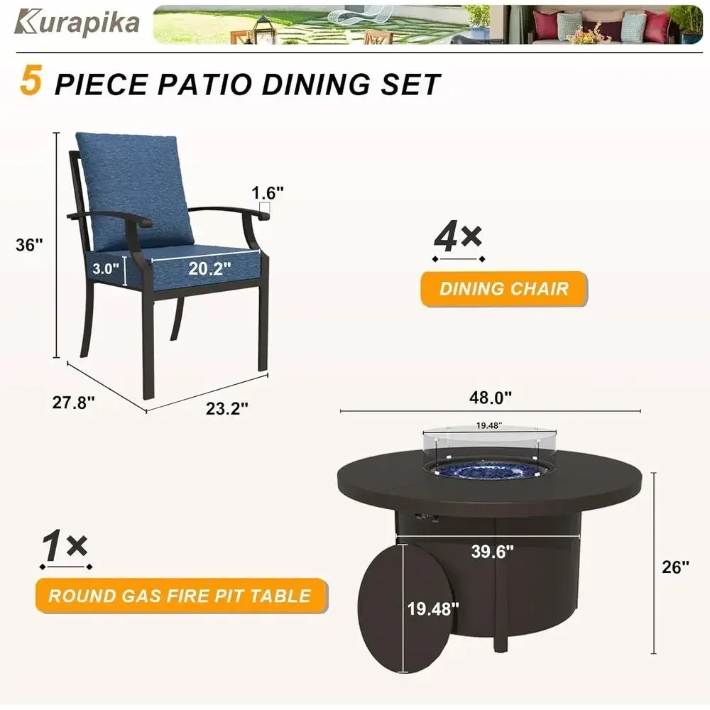 5-teiliges Gartenmöbel-Set mit – Outdoor Furniture And Fire Pit Bewertung und Preis