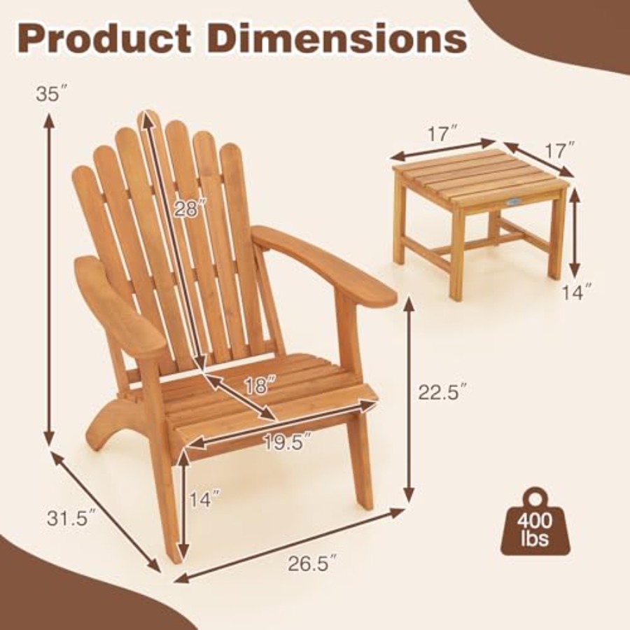 Adirondack-Stuhl-Set mit 2 Stü – Adirondack Chair Wood Bewertung und Preis