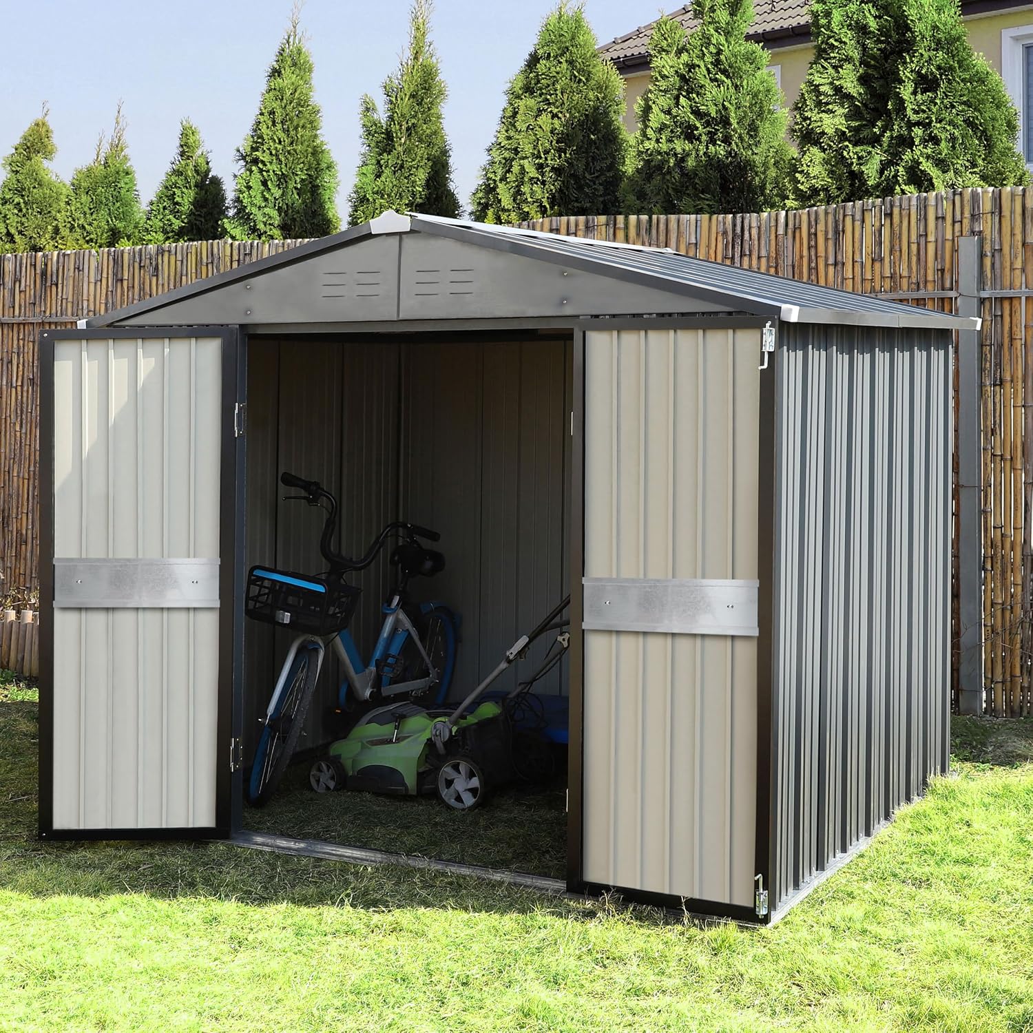 10' x 10' Gartenhaus mit Doppe – Outdoor Furniture Patio Bewertung und Preis