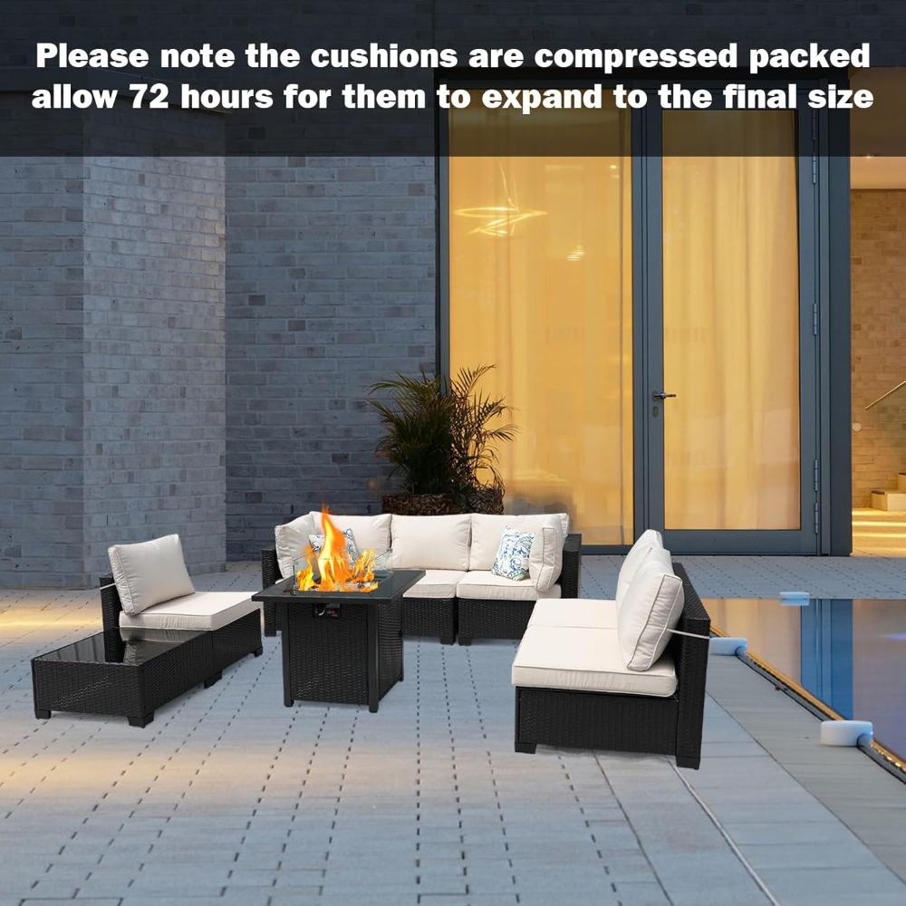 8-teiliges Terrassenmöbel-Set  – Outdoor Furniture With Fire Pit Bewertung und Preis