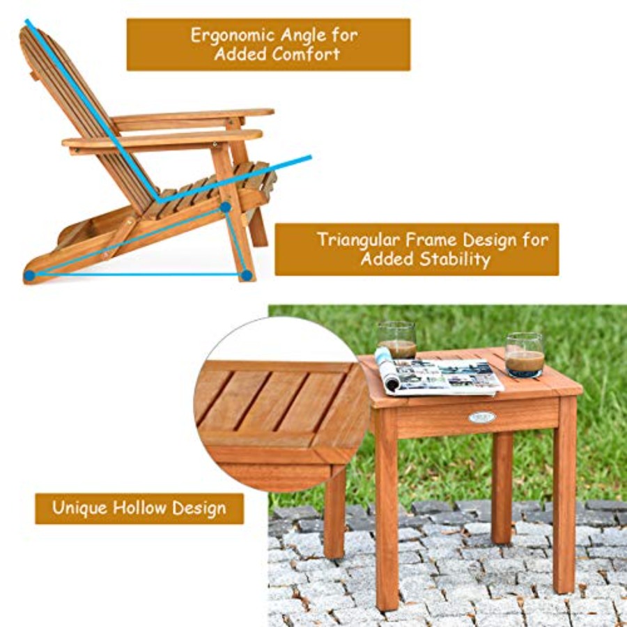 Adirondack-Stuhl-Set, 3-teilig – Adirondack Chair Wood Bewertung und Preis