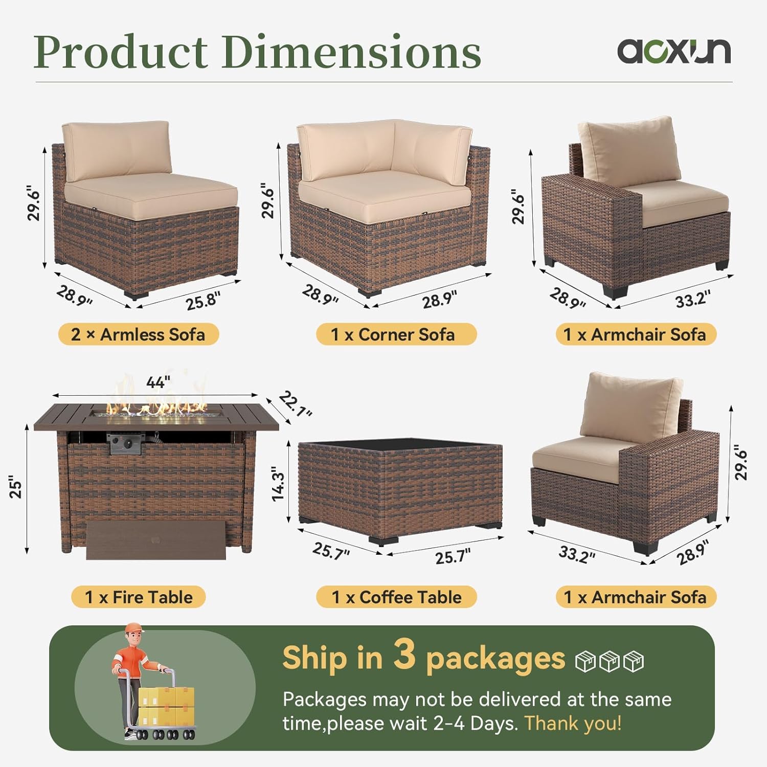 7-teiliges Gartenmöbel-Set mit – Outdoor Furniture And Fire Pit Bewertung und Preis