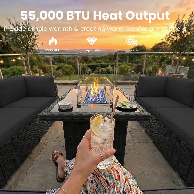 8-teiliges Gartenmöbel-Set aus – Outdoor Furniture And Fire Pit Bewertung und Preis