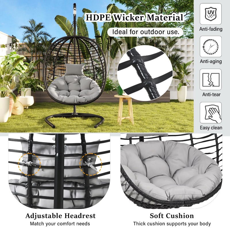 U-förmiger, klappbarer Hängese – Outdoor Furniture Egg Chair Bewertung und Preis