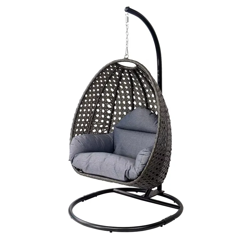 Eiförmiger schwarzer Hängesess – Outdoor Furniture Egg Chair Bewertung und Preis