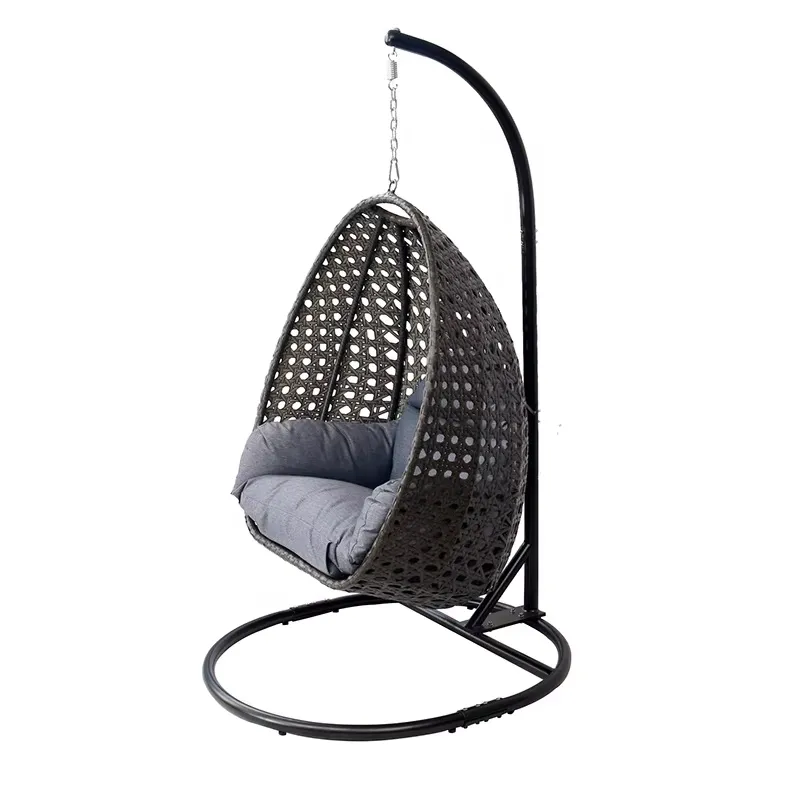 Eiförmiger schwarzer Hängesess – Outdoor Furniture Egg Chair Bewertung und Preis