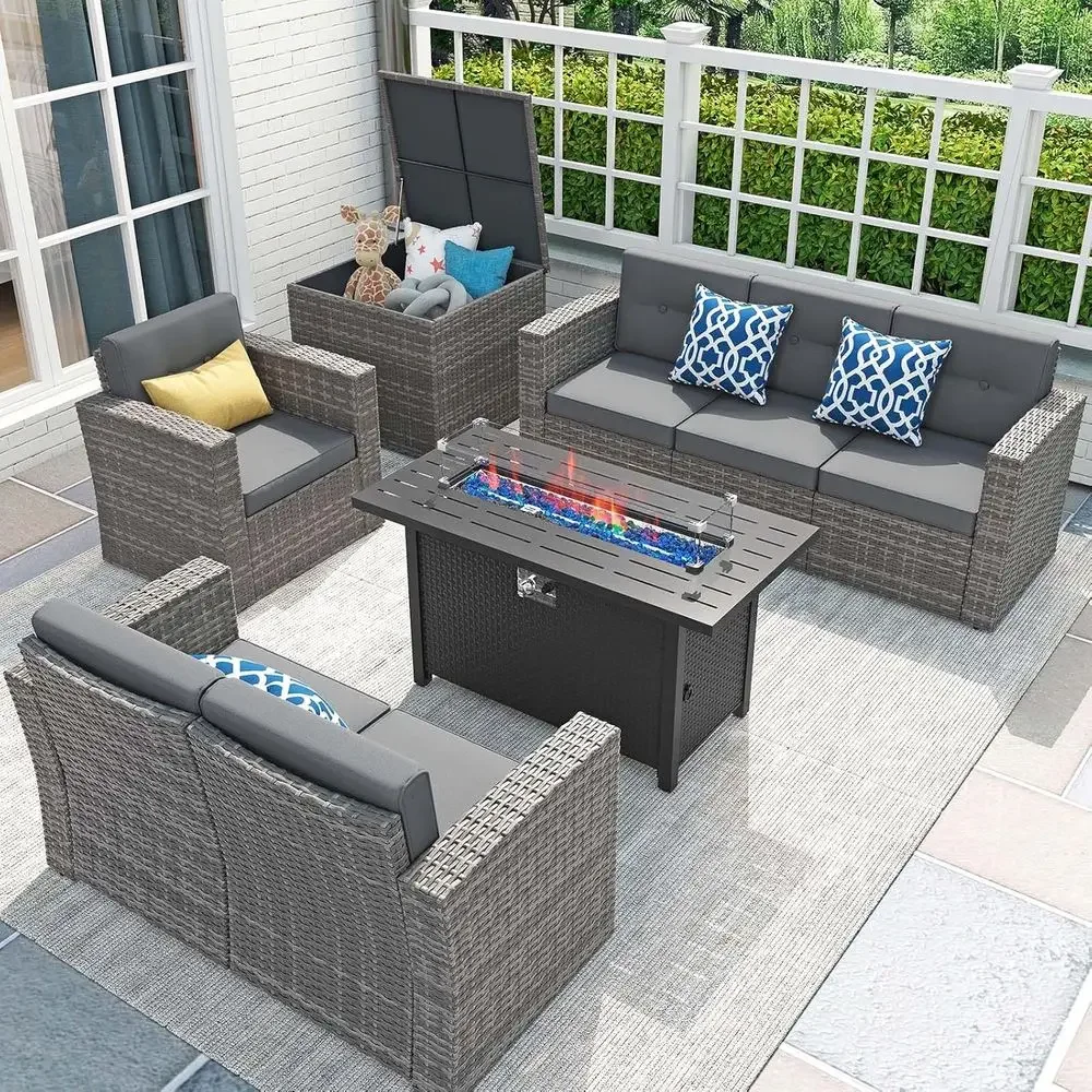 8-teiliges Gartenmöbel-Set mit – Outdoor Furniture And Fire Pit Bewertung und Preis