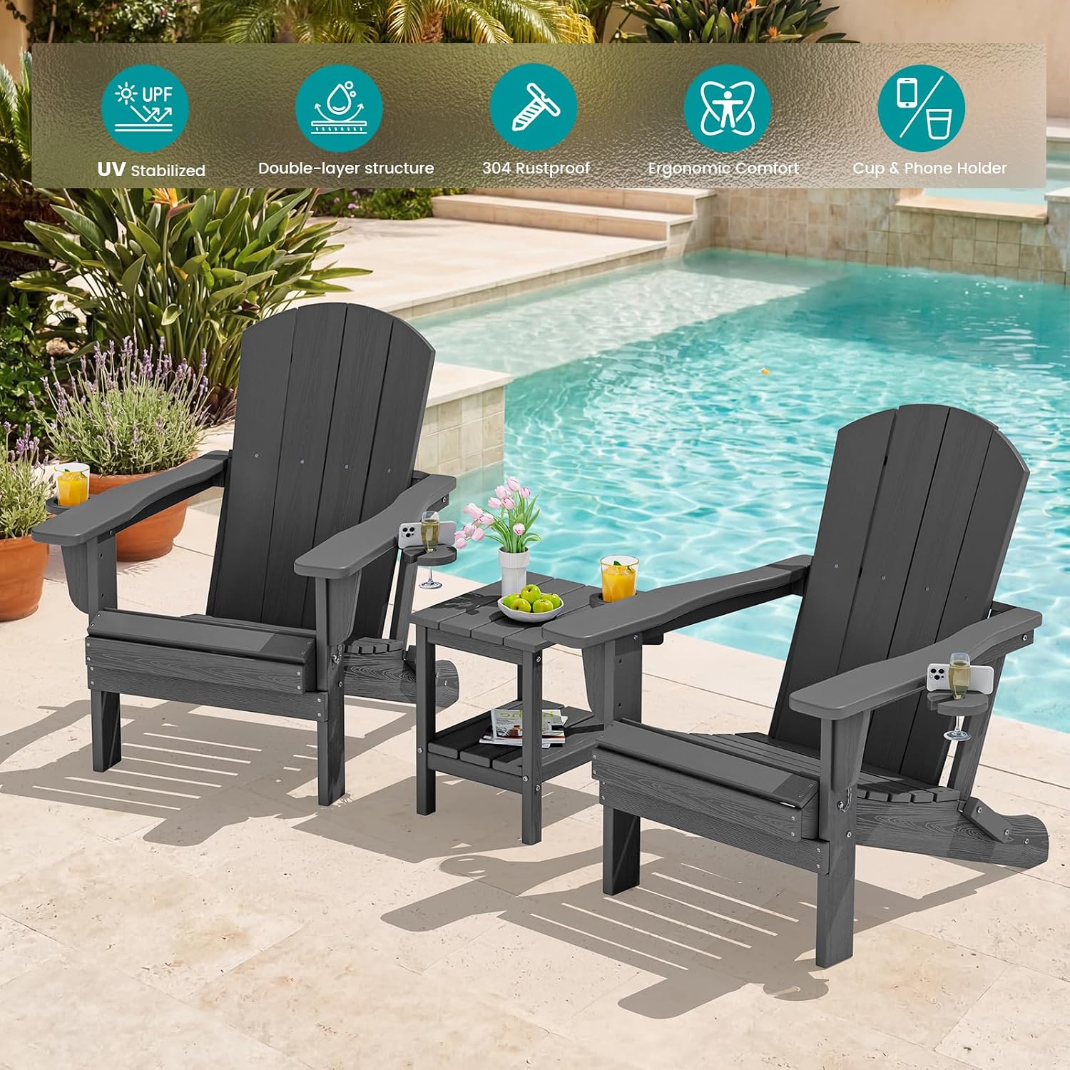Outdoor-Klappstühle, 2er-Set,  – Outdoor Furniture And Fire Pit Bewertung und Preis