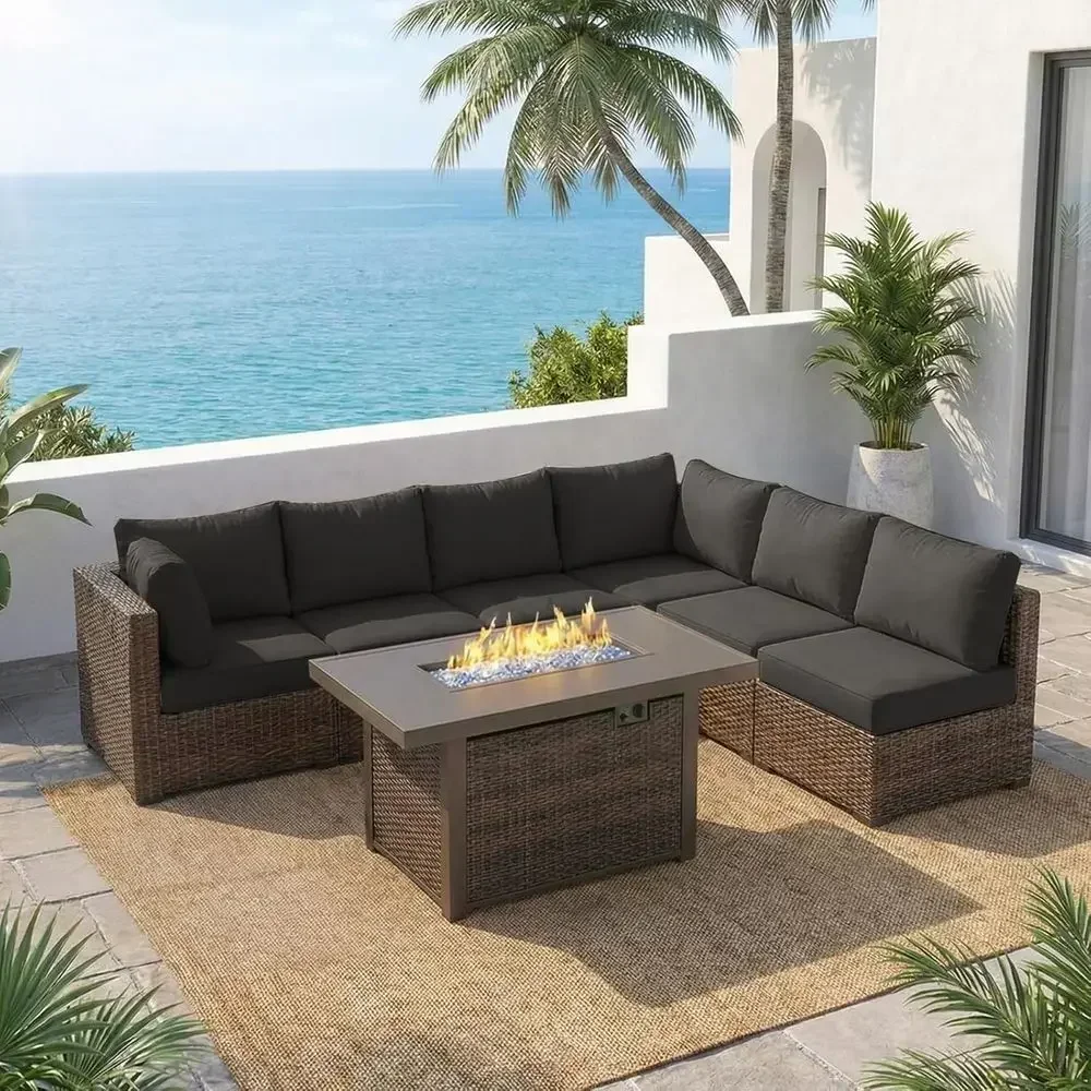 7-teiliges Gartenmöbel-Set mit – Outdoor Furniture And Fire Pit Bewertung und Preis
