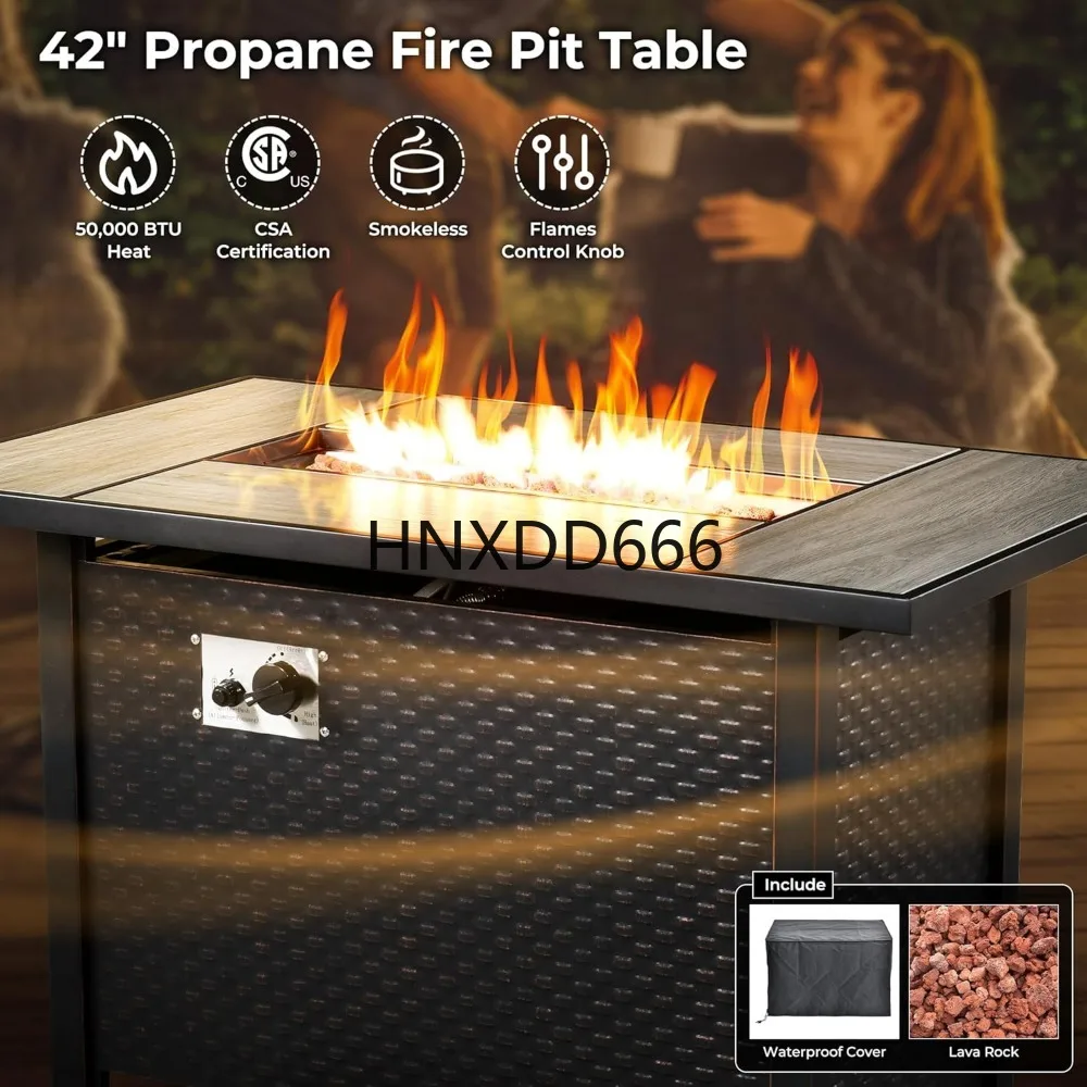 8-teiliges Gartenmöbel-Set mit – Outdoor Furniture With Fire Pit Bewertung und Preis