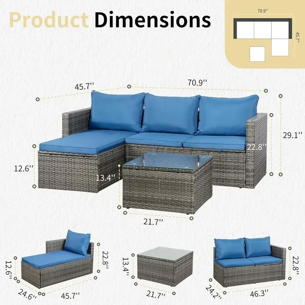 4-teiliges Outdoor-Rattan-Gart – Outdoor Furniture And Fire Pit Bewertung und Preis