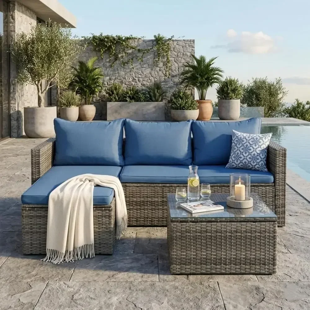 4-teiliges Outdoor-Rattan-Gart – Outdoor Furniture And Fire Pit Bewertung und Preis