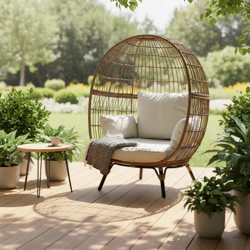 Hochwertiger Outdoor-Rattan-Ei – Outdoor Furniture Egg Chair Bewertung und Preis
